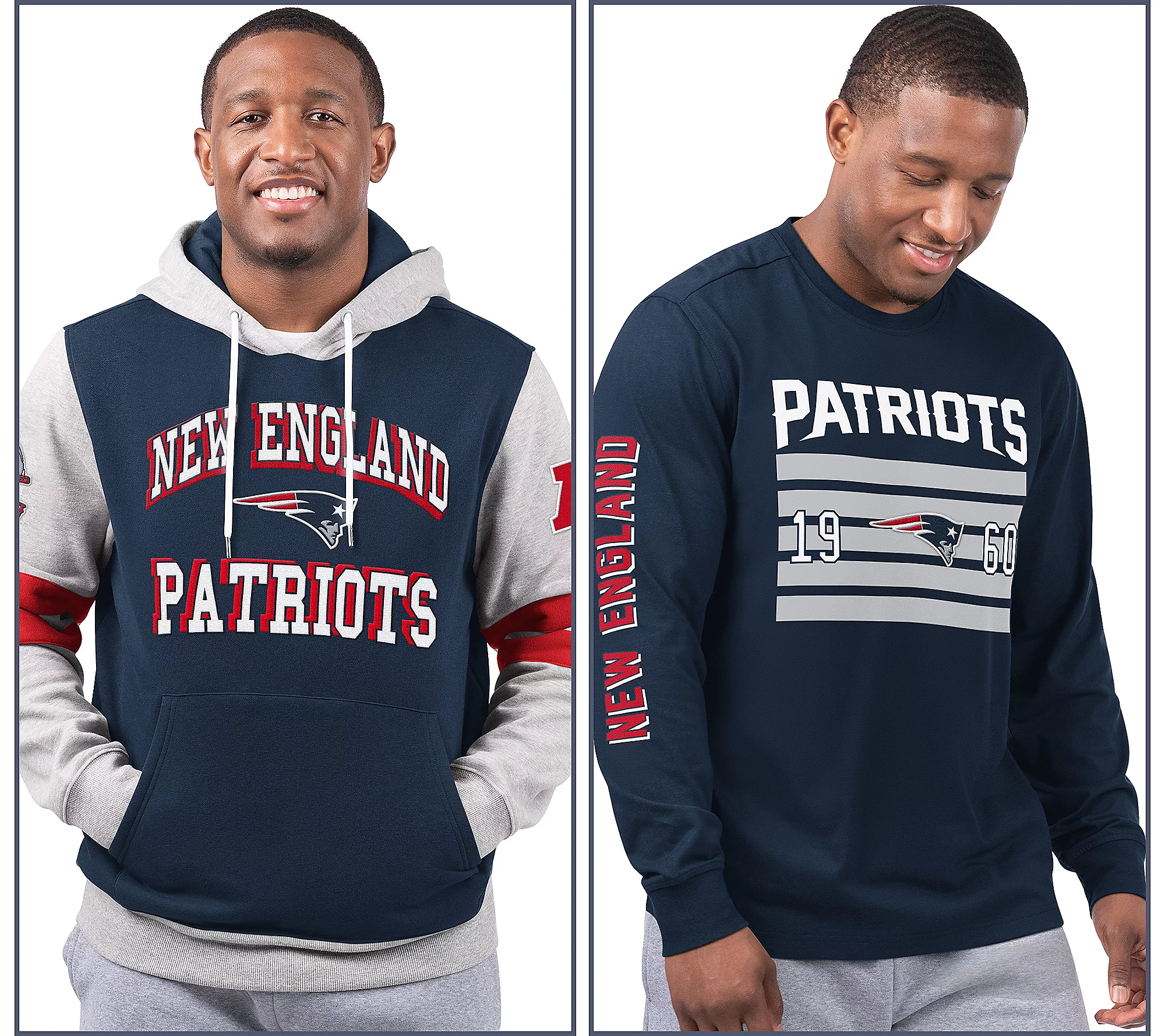 New England Patriots  Long Sleeve Tee & Pullover Hoodie Set