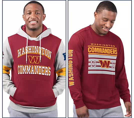 Washington Commanders  Long Sleeve Tee & Pullover Hoodie Set
