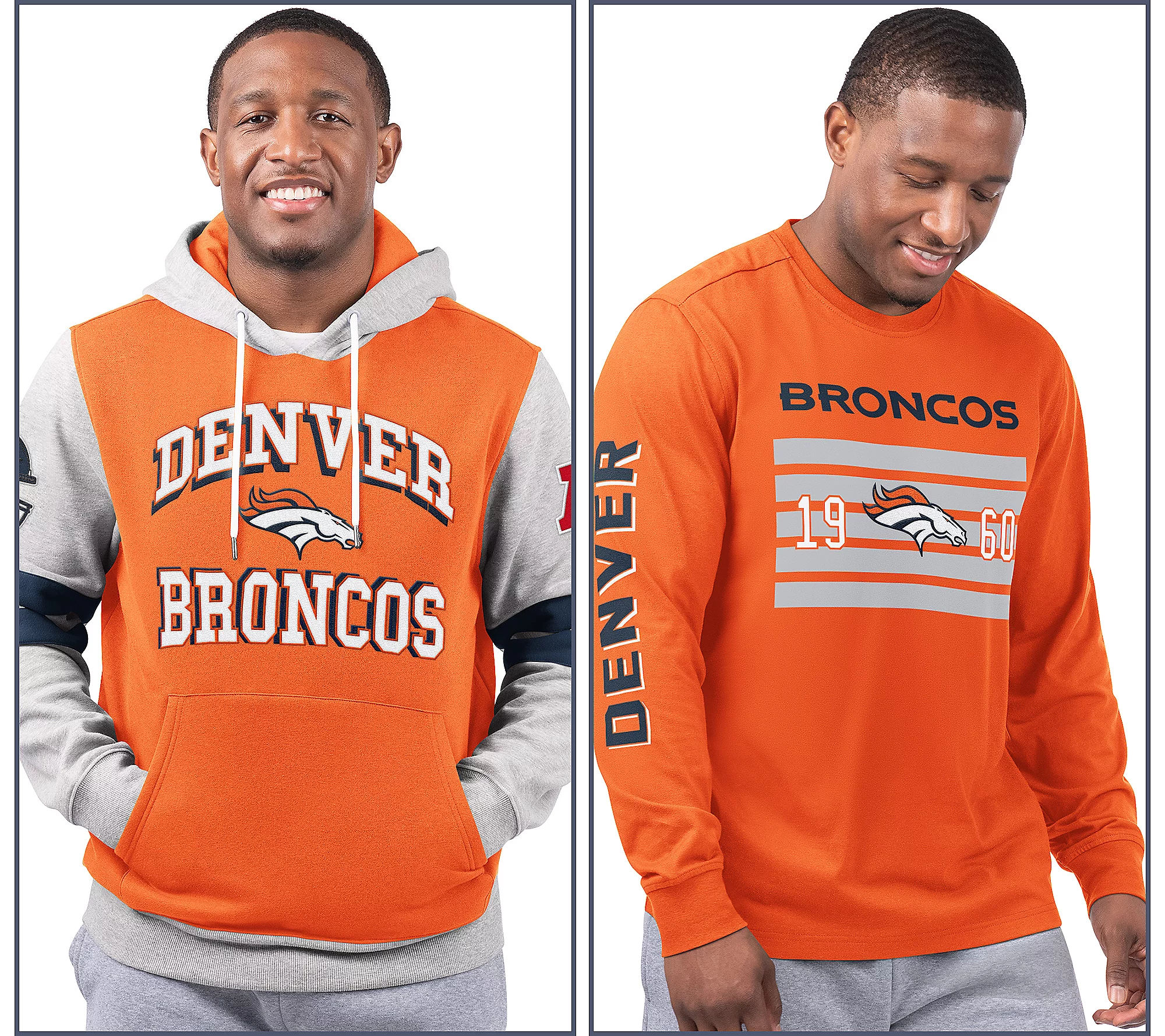 Denver Broncos  Long Sleeve Tee & Pullover Hoodie Set