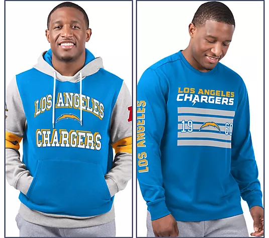Los Angeles Chargers  Long Sleeve Tee & Pullover Hoodie Set