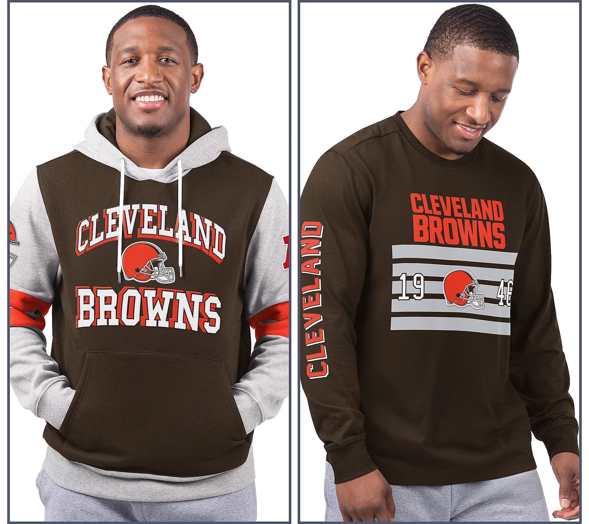 Cleveland Browns  Long Sleeve Tee & Pullover Hoodie Set