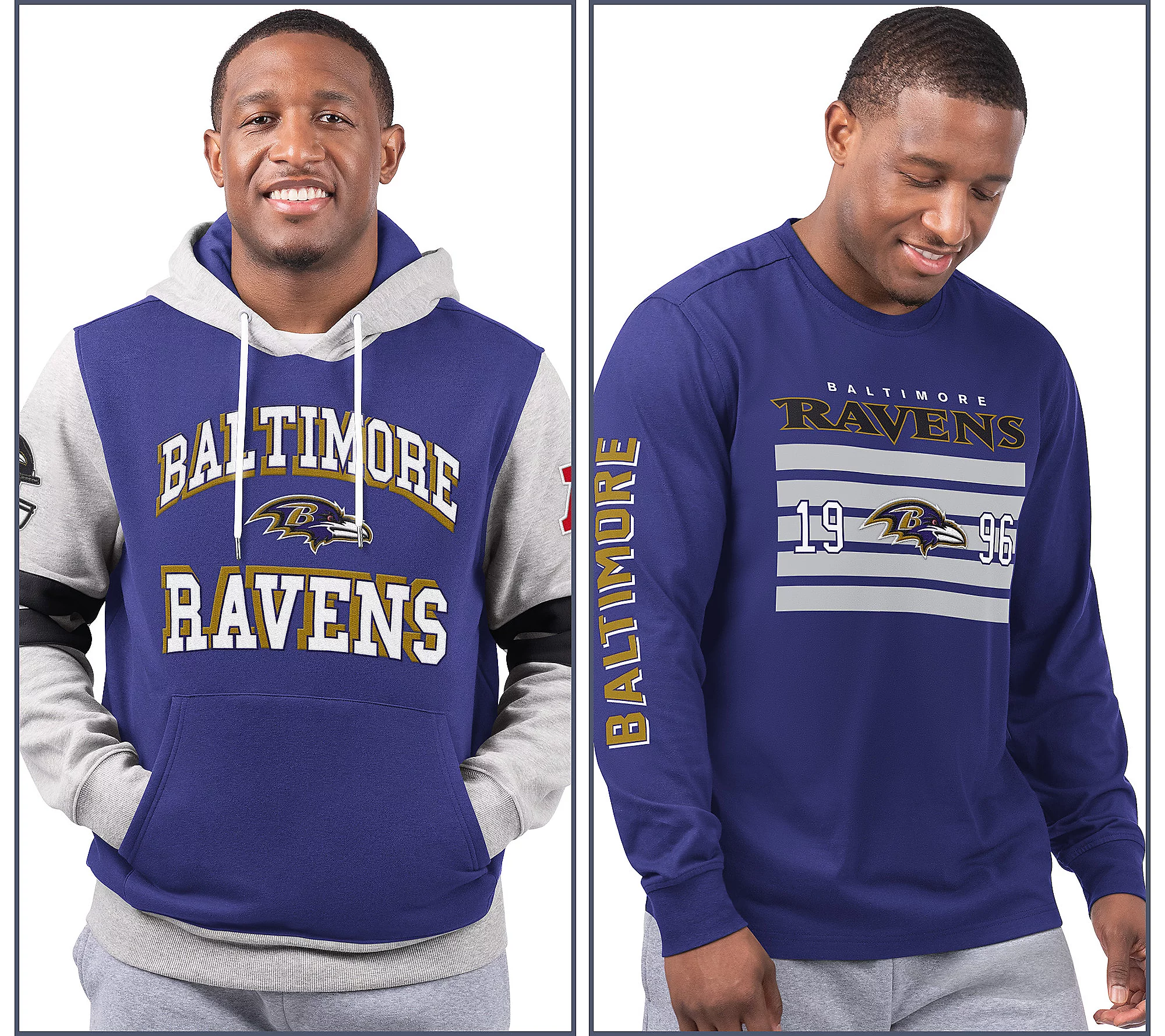 Baltimore Ravens  Long Sleeve Tee & Pullover Hoodie Set