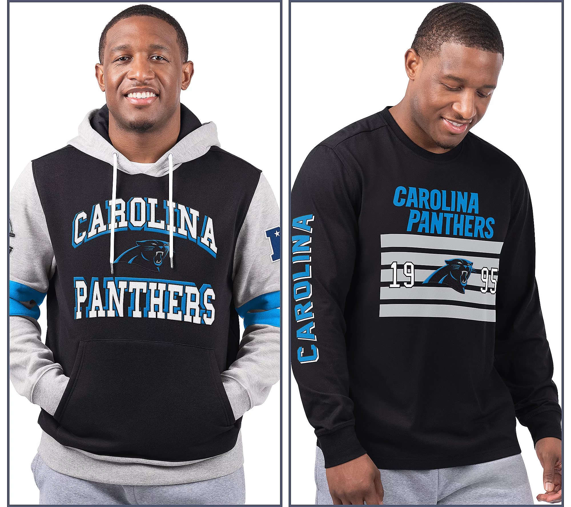 Carolina Panthers  Long Sleeve Tee & Pullover Hoodie Set