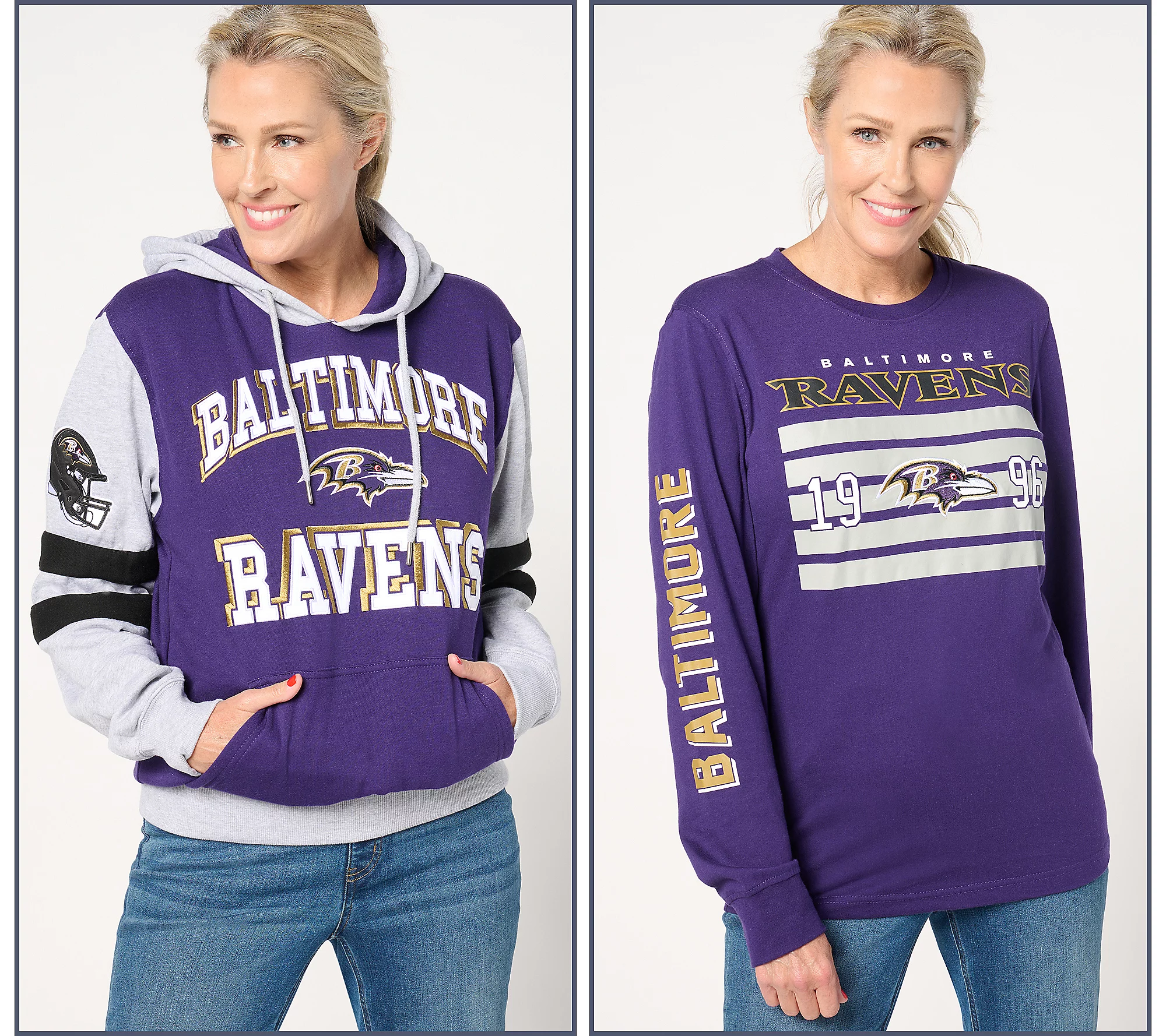 Baltimore Ravens  Long Sleeve Tee & Pullover Hoodie Set