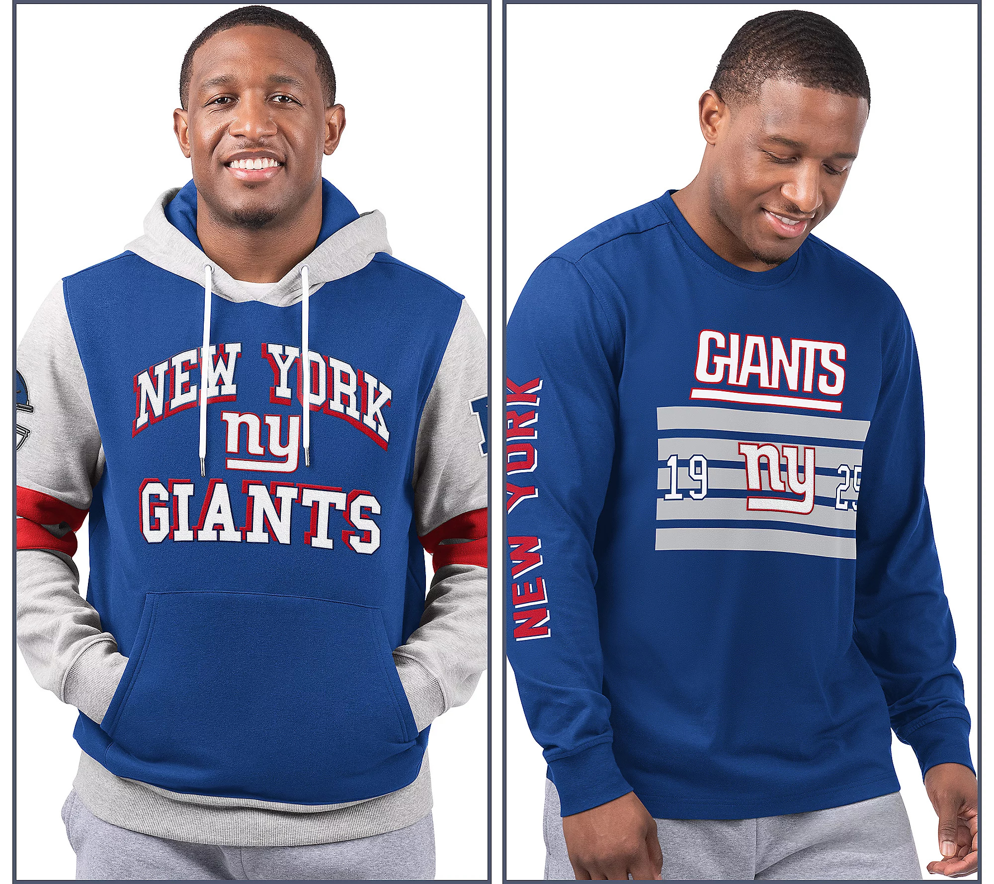New York Giants  Long Sleeve Tee & Pullover Hoodie Set