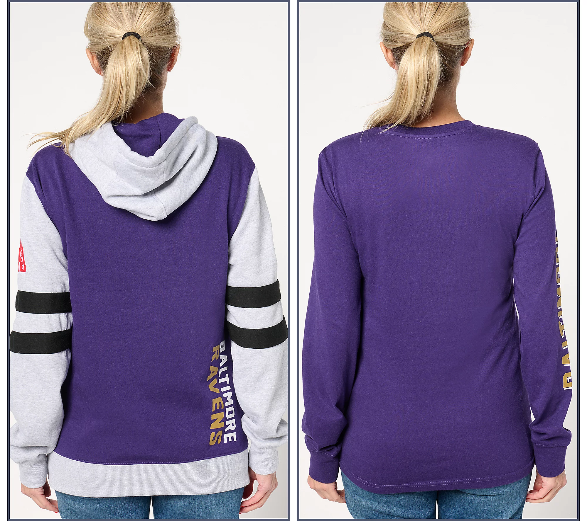 Baltimore Ravens  Long Sleeve Tee & Pullover Hoodie Set