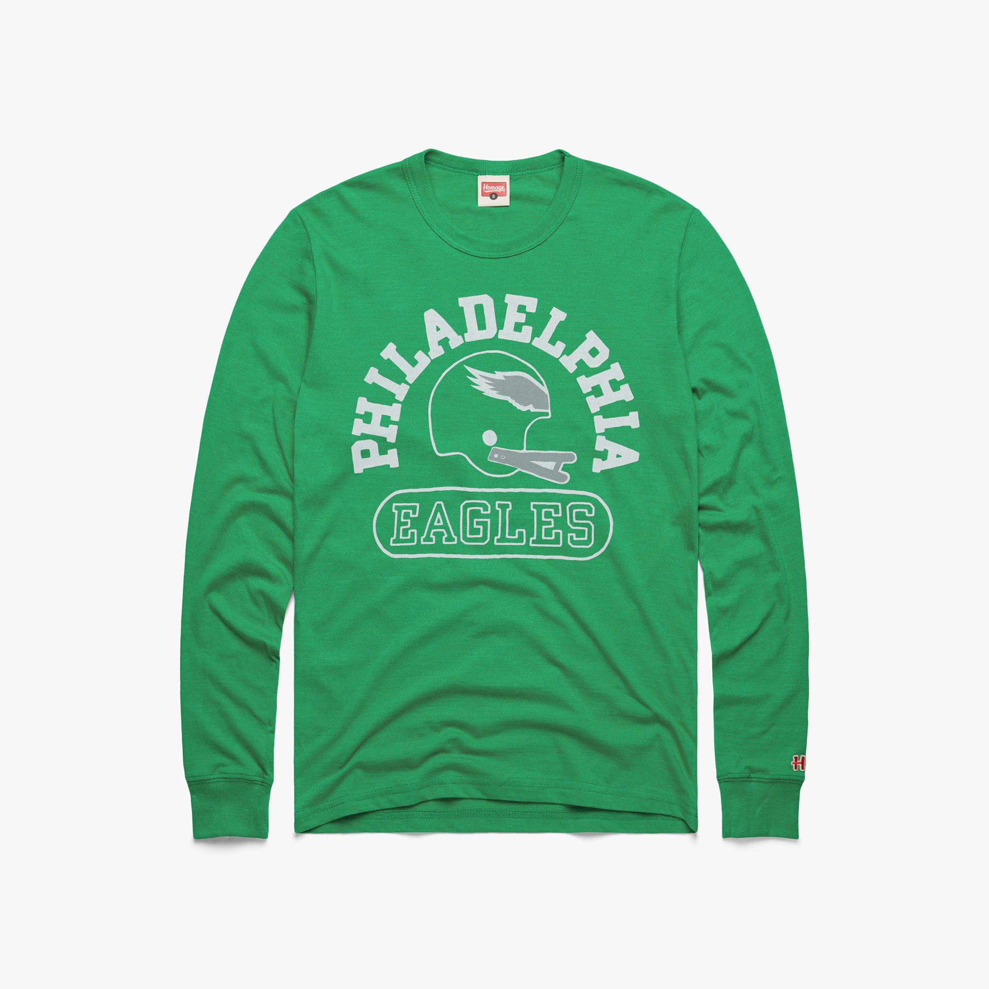 Philadelphia Eagles Throwback Helmet Long Sleeve Tee