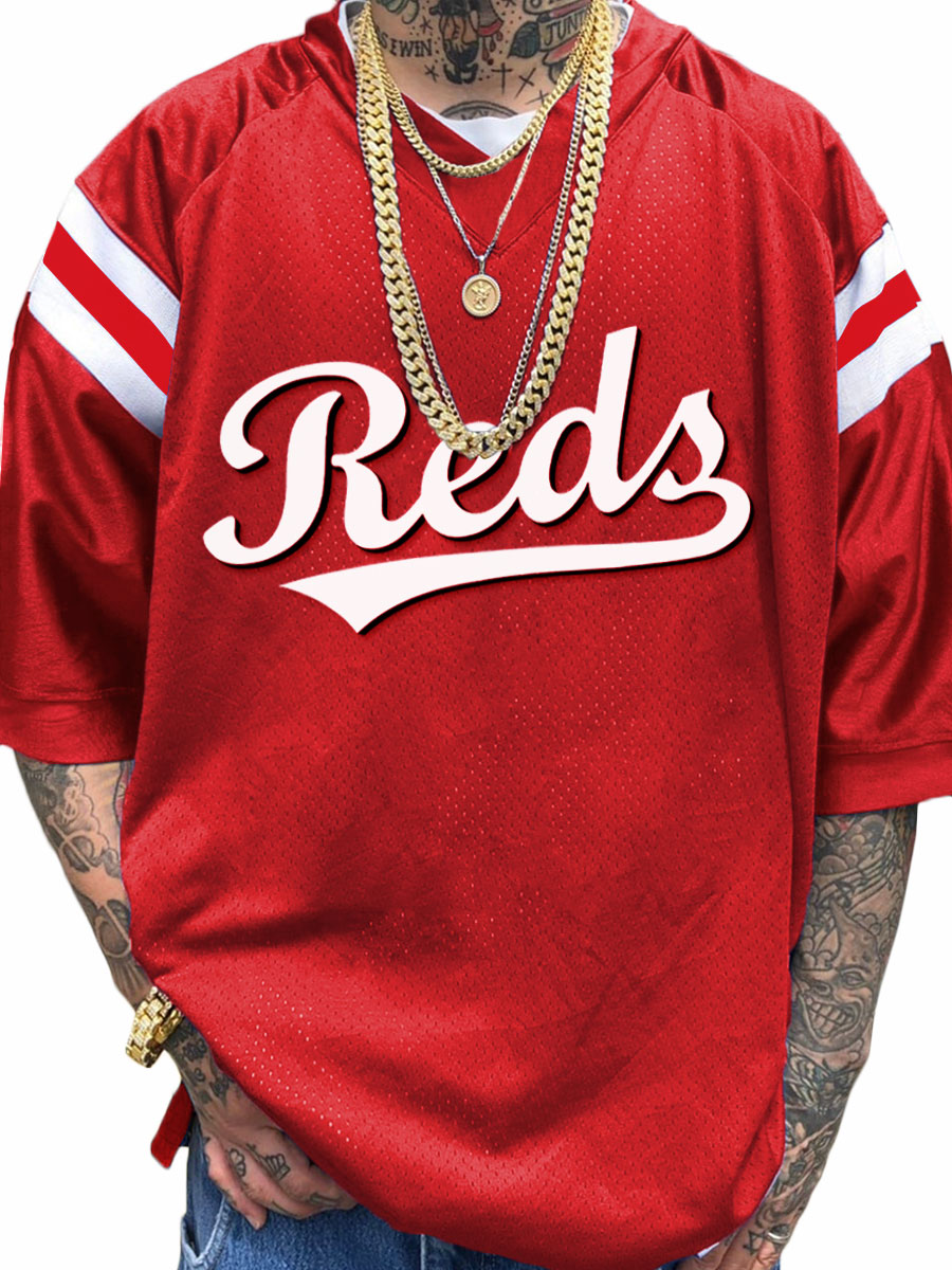 Cincinnati Reds MLB Men's Fashion V-Neck Short Sleeve Jersey