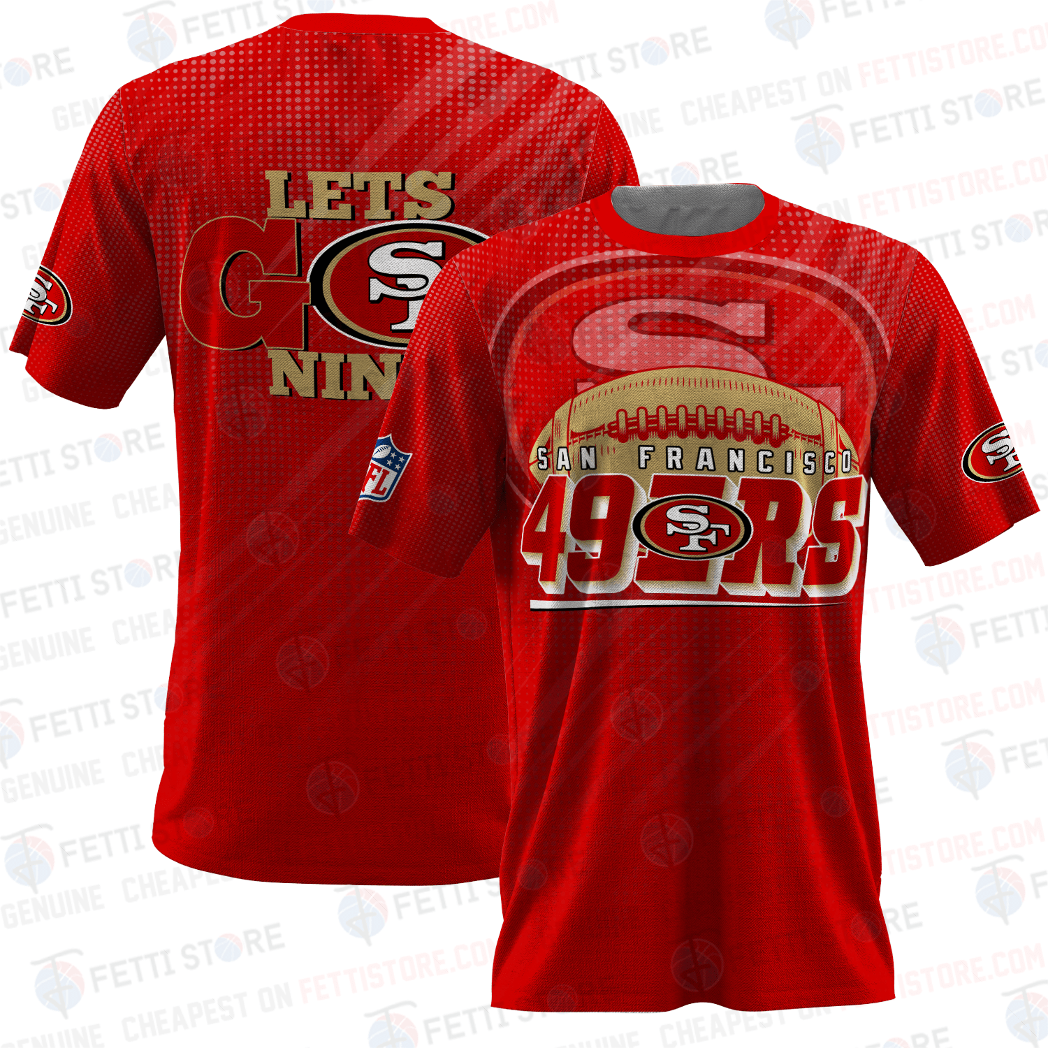 San Francisco 49ers American Football Pattern 3D T-Shirt