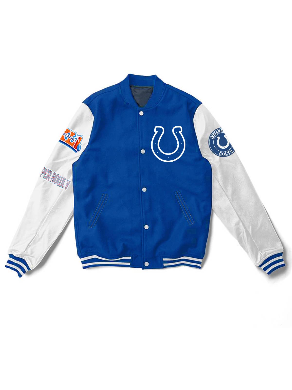 Indianapolis Colts Fashion Printed Varsity Jacket