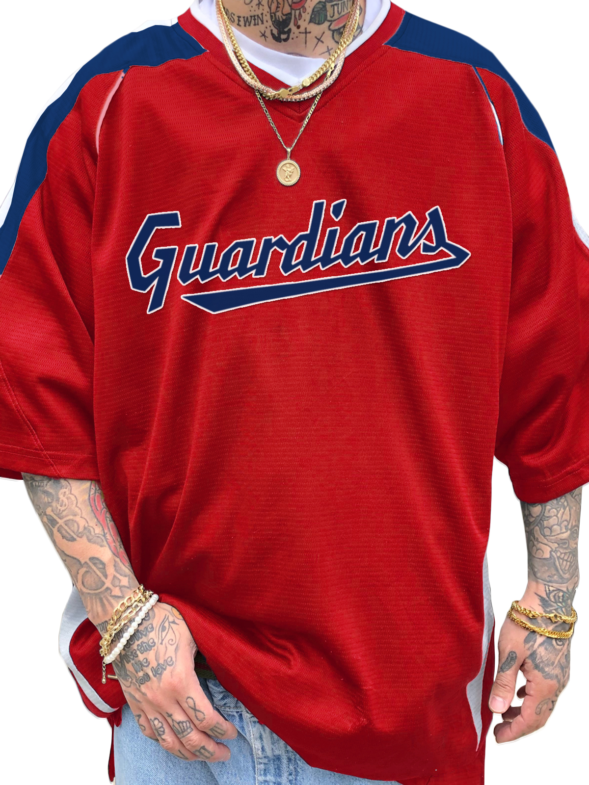 Cleveland Guardians Short Sleeve V-Neck Jersey Shirt