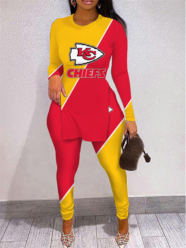 Kansas City Chiefs Limited Edition High Slit Shirts And Leggings Two-Piece Suits