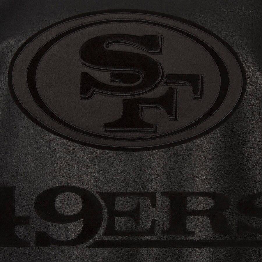 SAN FRANCISCO 49ERS JH DESIGN TONAL ALL LEATHER JACKET - BLACK