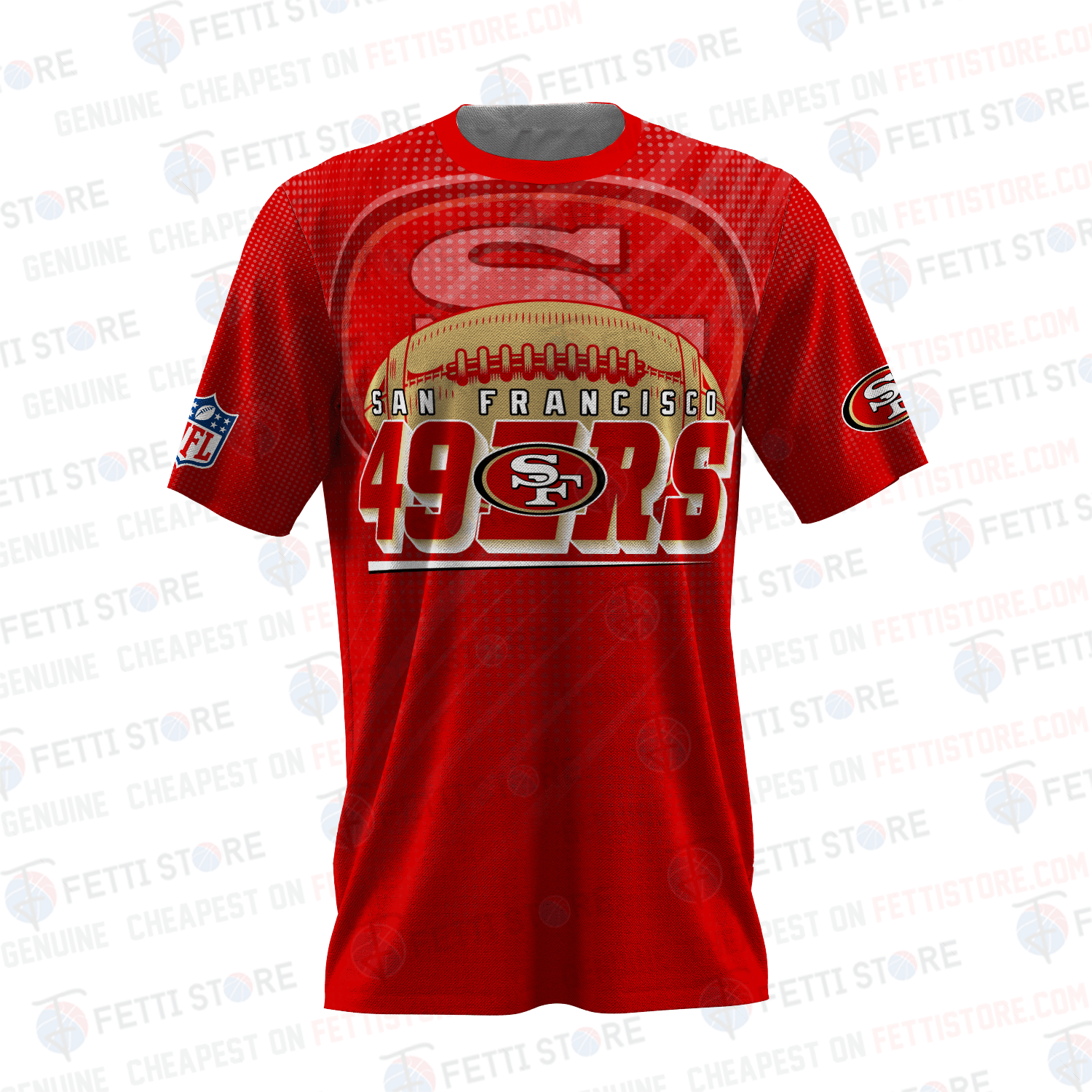 San Francisco 49ers American Football Pattern 3D T-Shirt