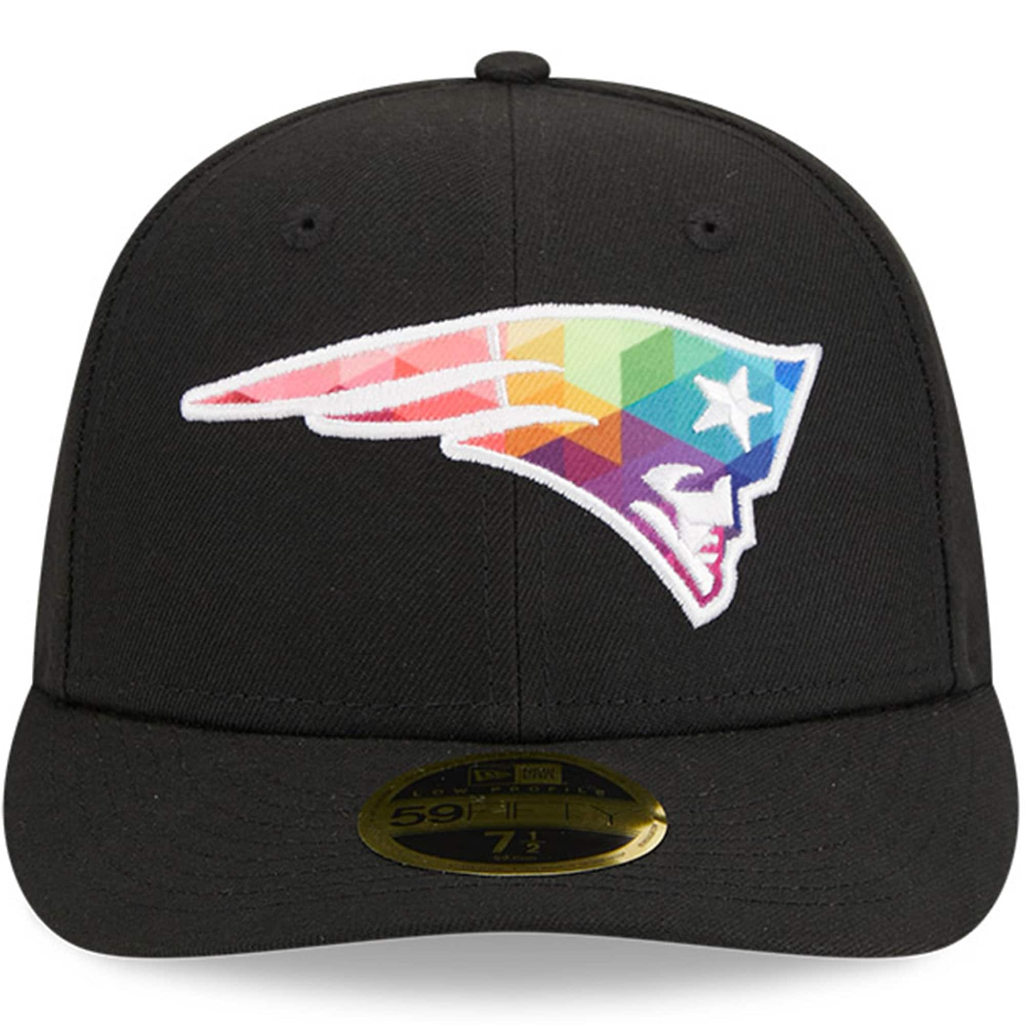 New England Patriots Men's Black 2023 Crucial Catch Low Profile 59FIFTY Fitted Hat