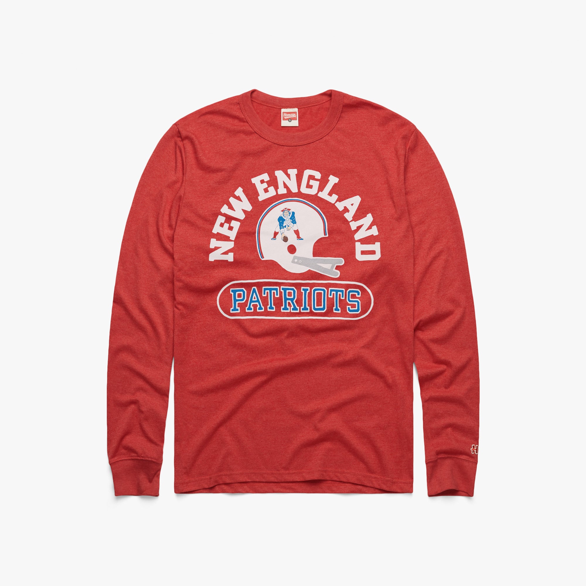 New England Patriots NE Throwback Helmet Long Sleeve Tee