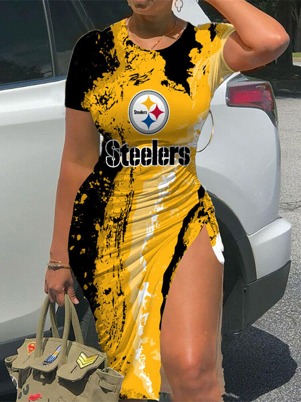 Pittsburgh Steelers Women's Slit Bodycon Dress