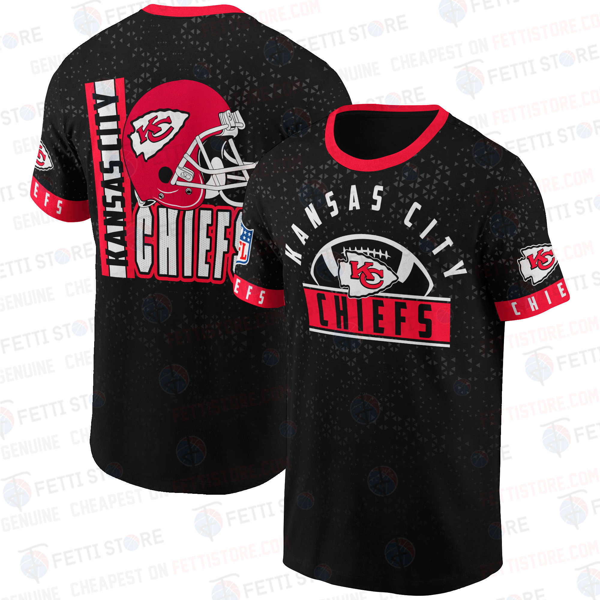Kansas City Chiefs American Football Leauge Pattern 3D T-Shirt SH1