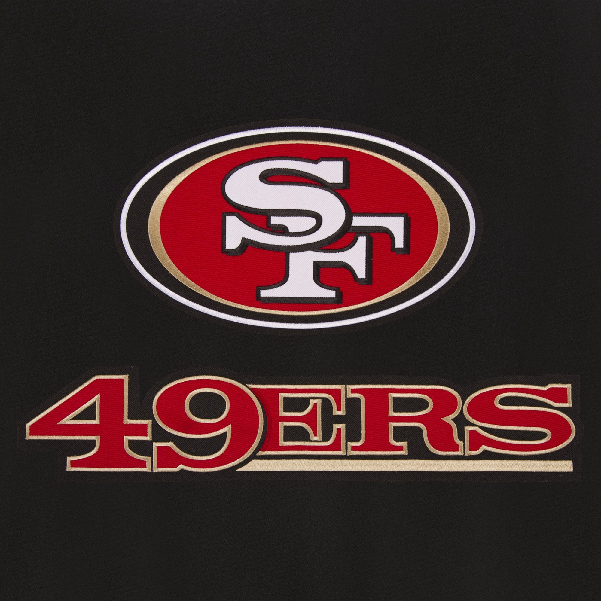 SAN FRANCISCO 49ERS REVERSIBLE WOOL JACKET - BLACK