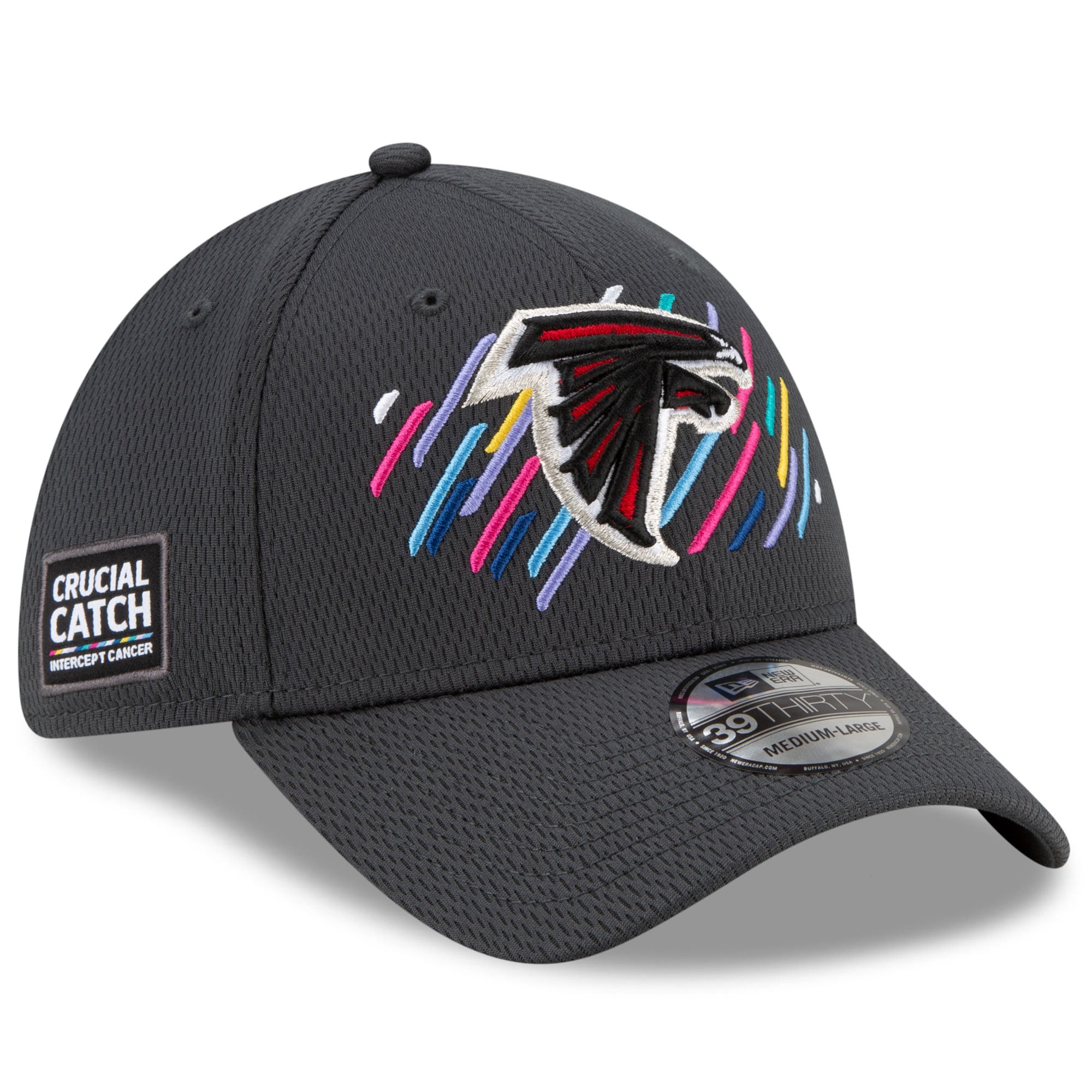 Atlanta Falcons Men's  Charcoal 2021  Crucial Catch 39THIRTY Flex Hat