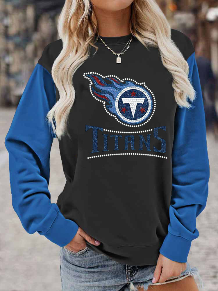Tennessee Titans Colorblock Casual Crewneck Pullover Sweatshirt