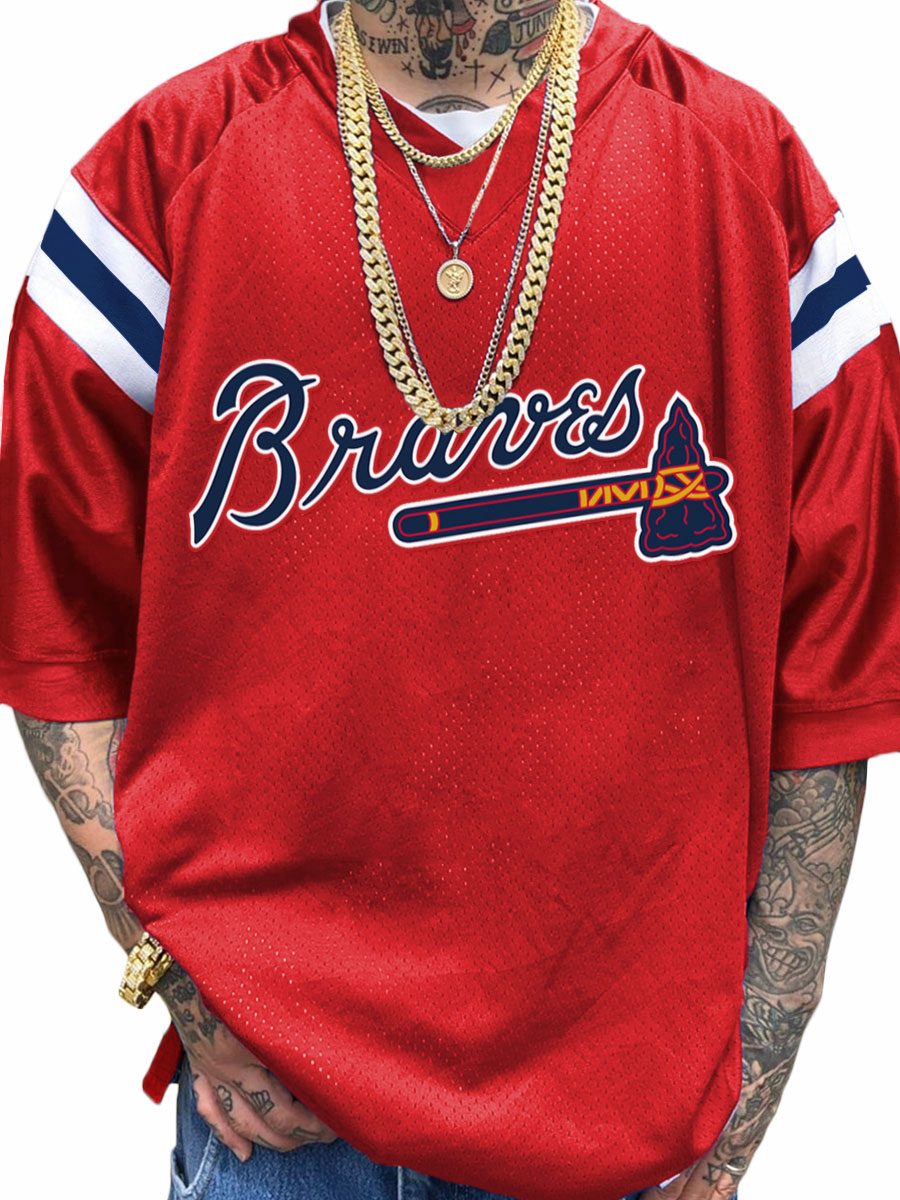 Atlanta Braves MLB Men's Fashion V-Neck Short Sleeve Jersey