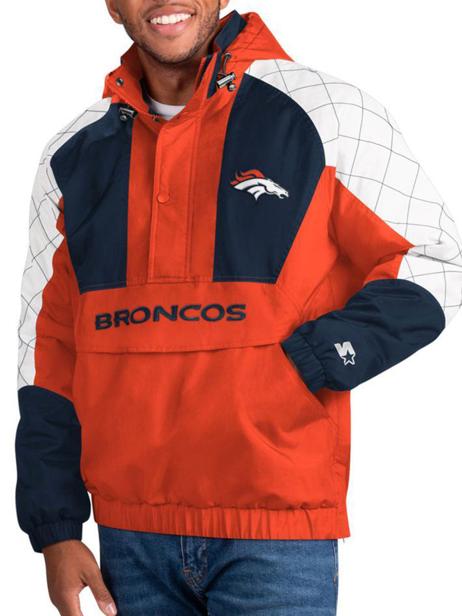 Denver Broncos Check Half-Snap Pullover Jacket