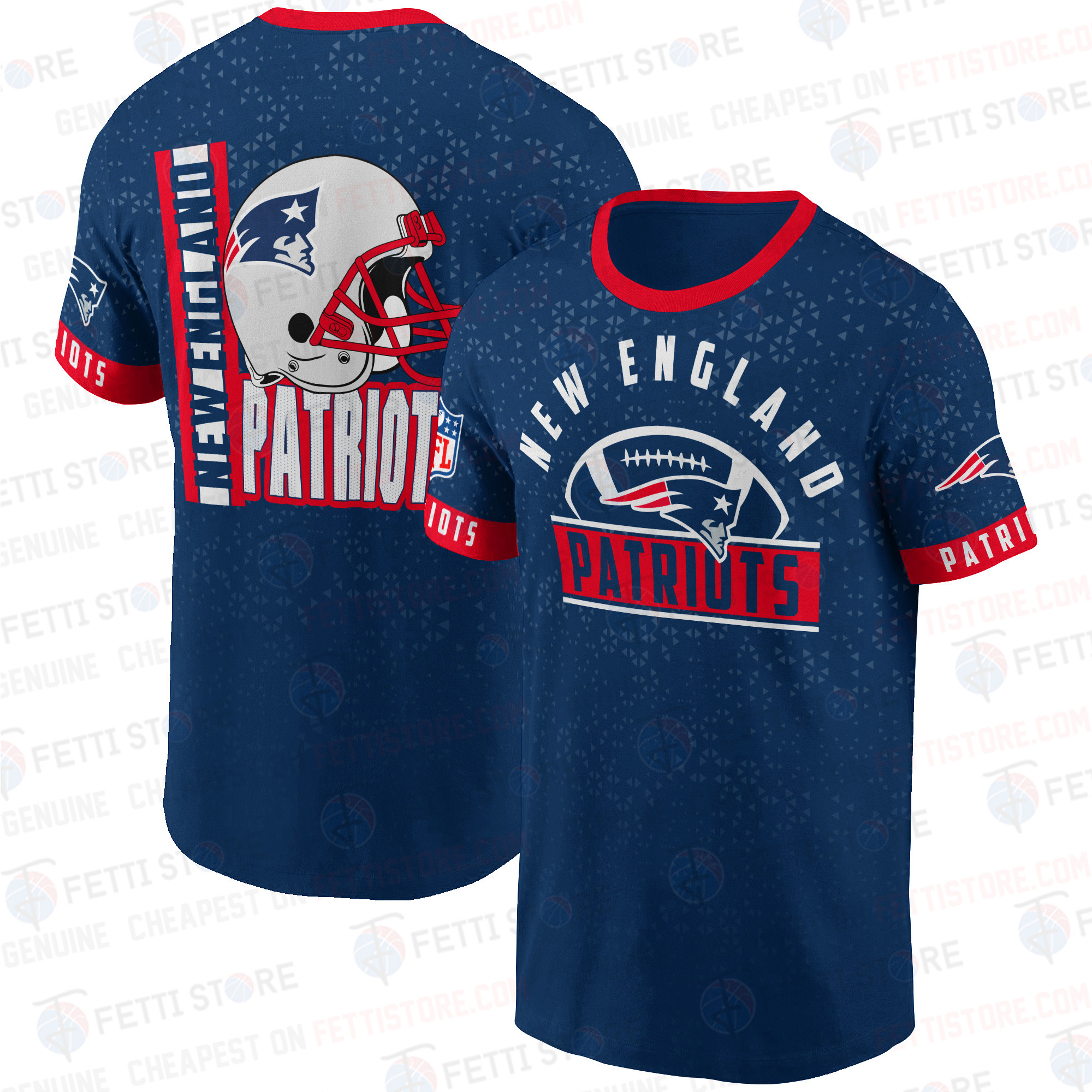 New England Patriots American Football Leauge Pattern 3D T-Shirt SH1