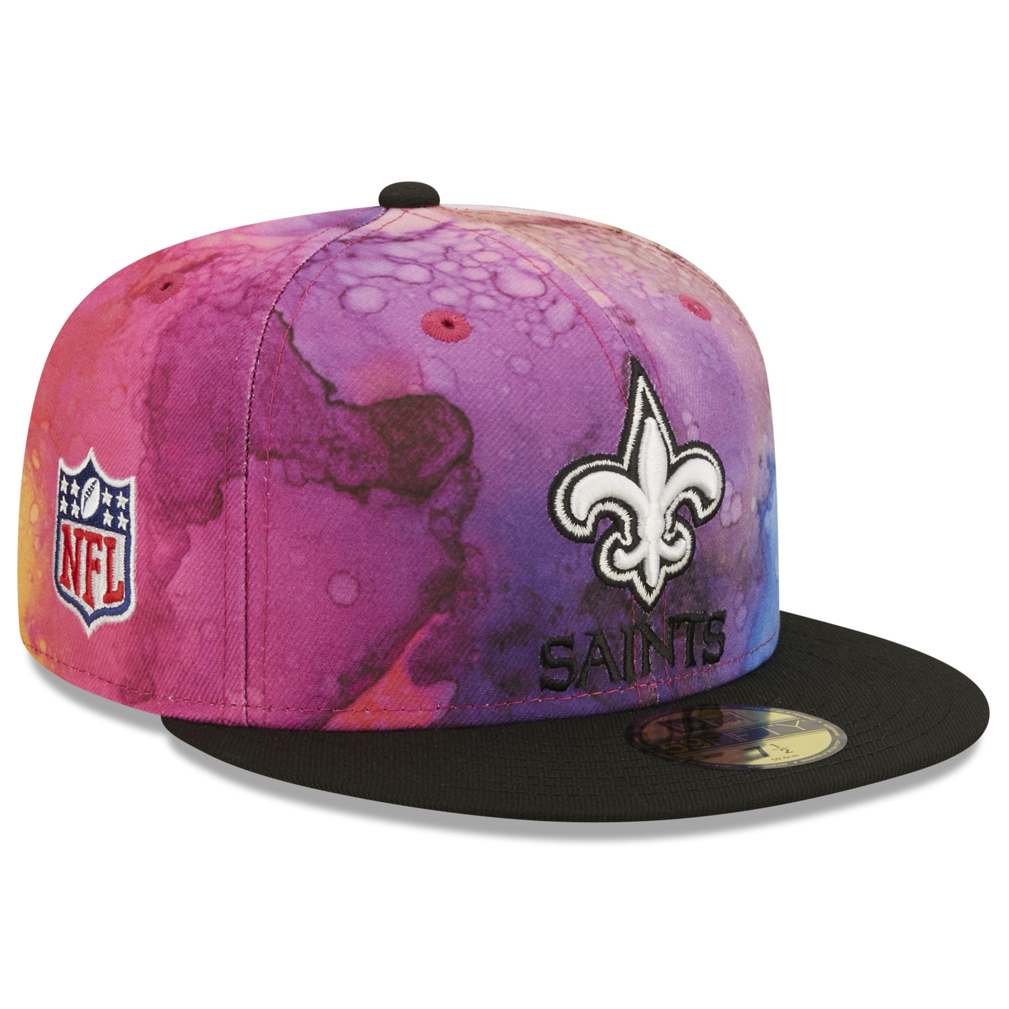 New Orleans Saints Men's Pink/Black 2022 Crucial Catch 59FIFTY Fitted Hat
