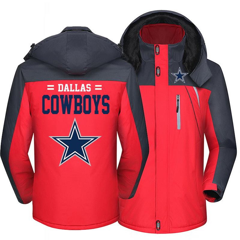 Dallas Cowboys Warm Hoodie Fleece Coat  Winter Jacket Coat Ski Suit