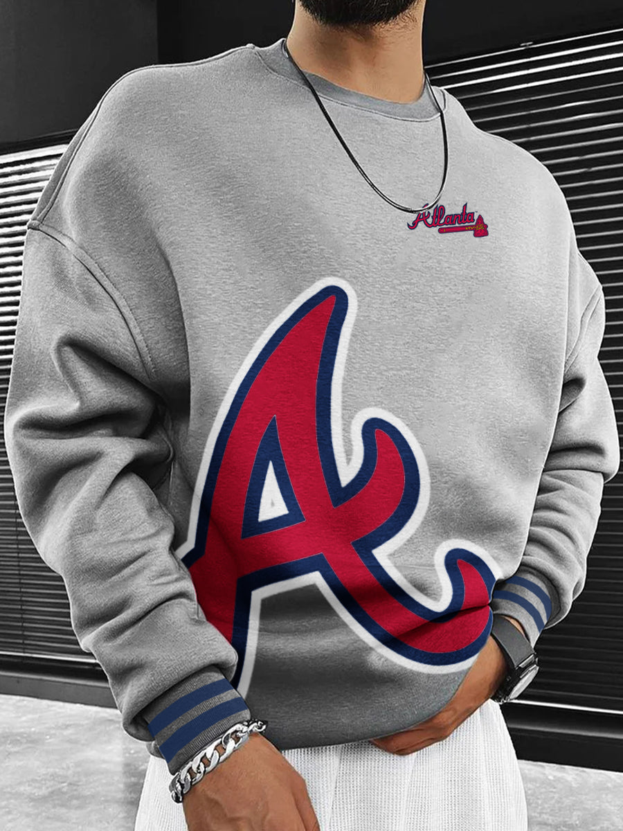Atlanta Braves Fashion Men&#039;s Crewneck Sweatshirt