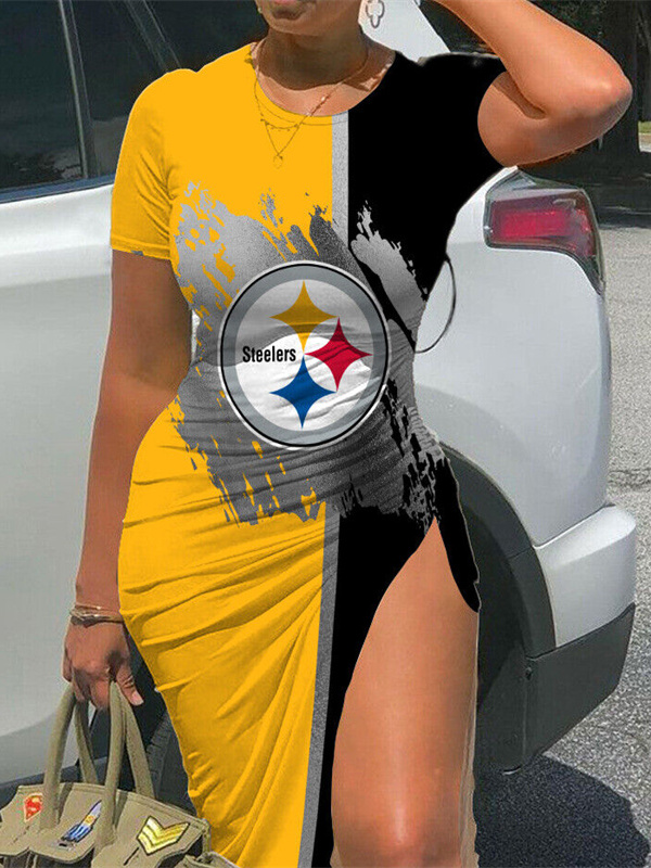 Pittsburgh Steelers Women's Slit Bodycon Dress