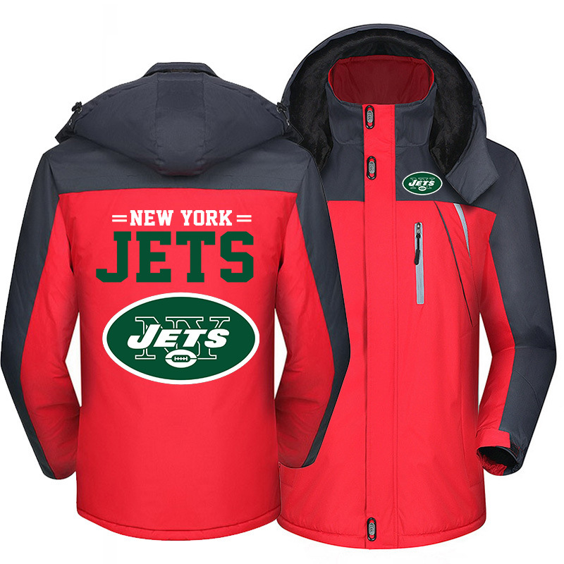New York Jets Warm Hoodie Fleece Coat Winter Jacket Coat Ski Suit