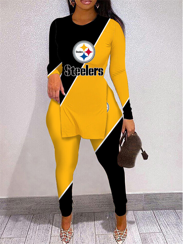 Pittsburgh Steelers Limited Edition High Slit Shirts And Leggings Two-Piece Suits