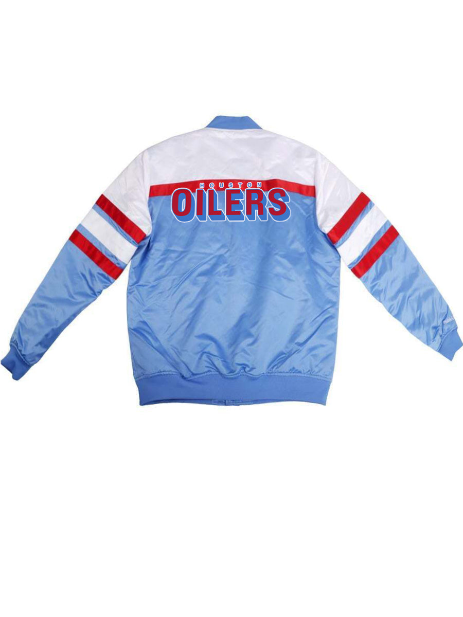 Houston Texans Houston Oilers Special Script Heavyweight Satin Jacket