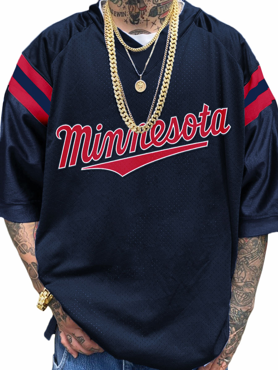 Minnesota Twins MLB Men's Fashion V-Neck Short Sleeve Jersey
