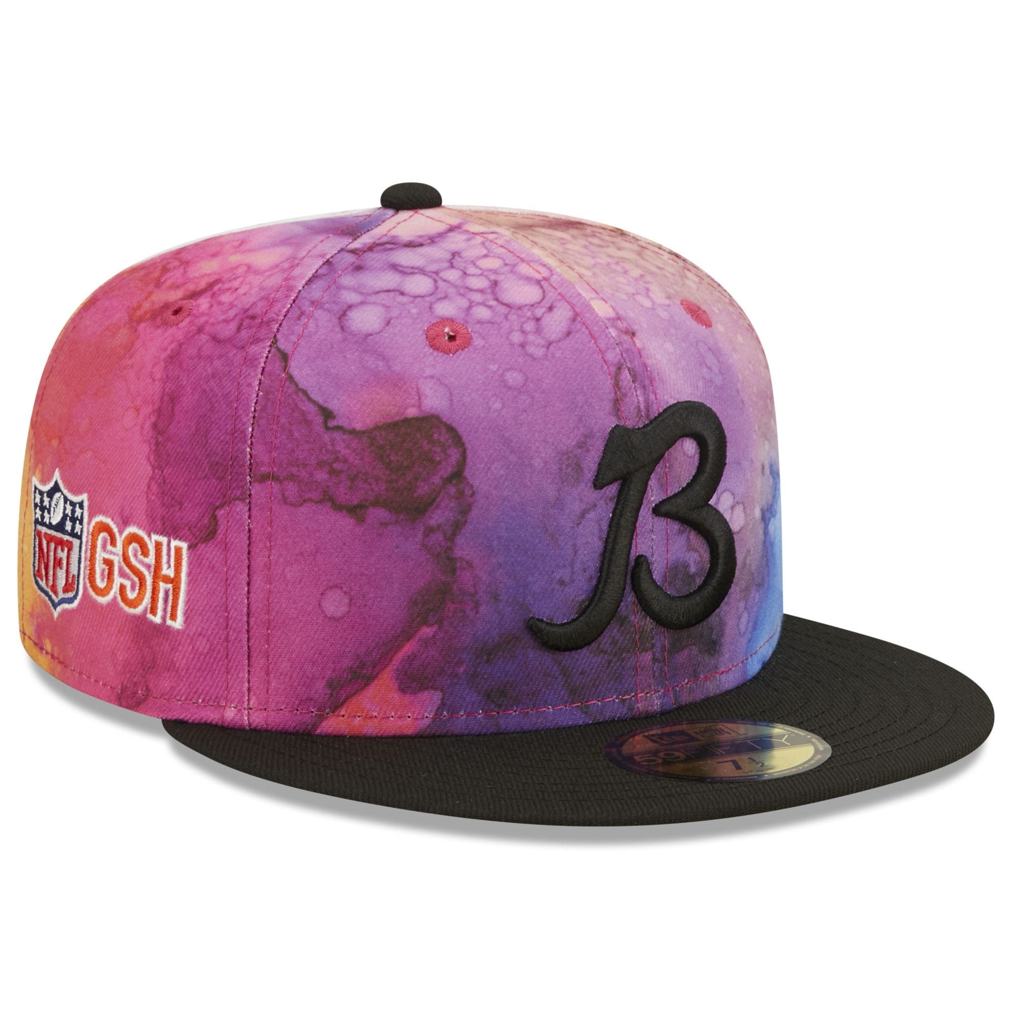 Chicago Bears Men's Pink/Black 2022 Crucial Catch 59FIFTY Fitted Hat
