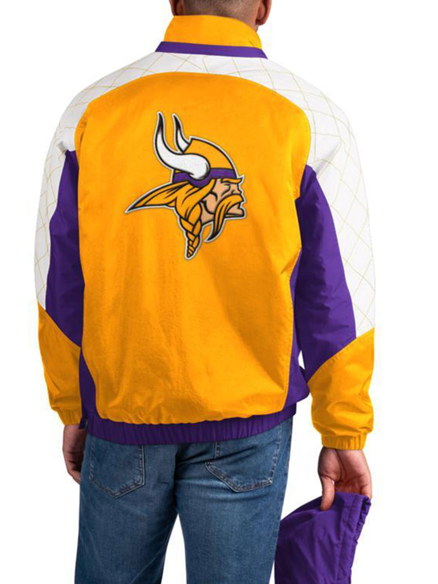 Minnesota Vikings Check Half-Snap Pullover Jacket