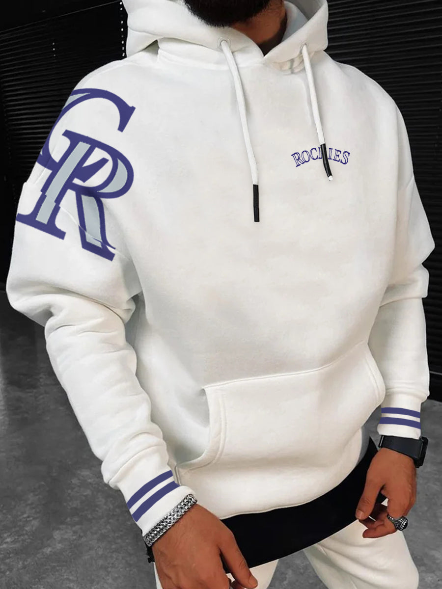 Colorado Rockies Fashion Men's Crewneck Hooded