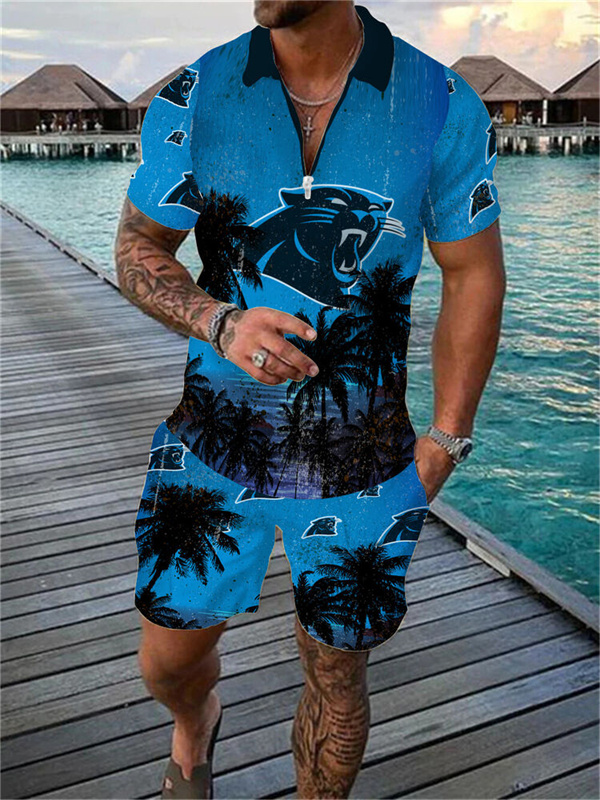 Carolina Panthers Limited Edition Polo Shirt And Shorts Two-Piece Suits