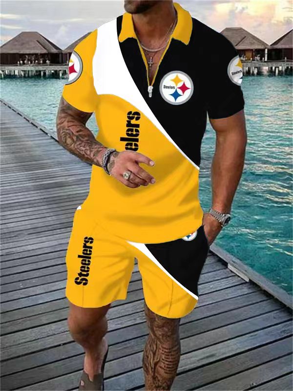 Pittsburgh Steelers Limited Edition Polo Shirt And Shorts Two-Piece Suits