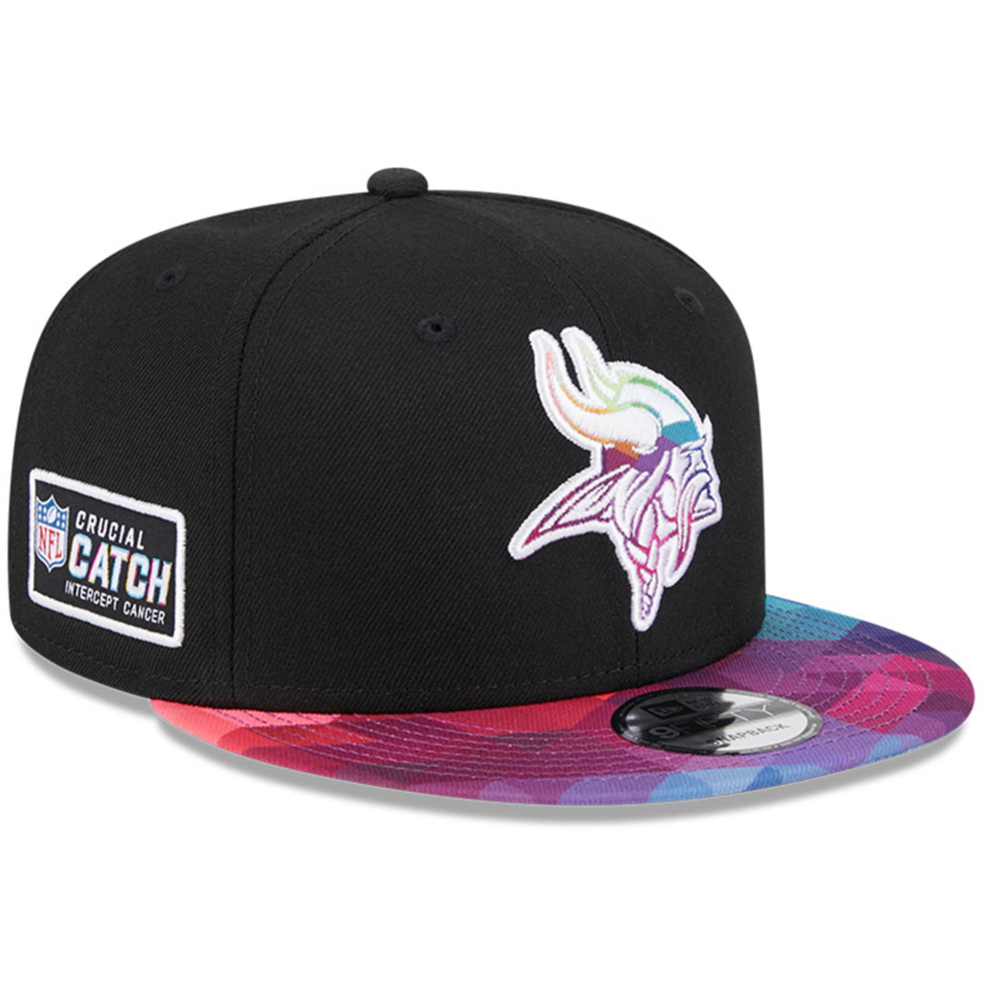 Minnesota Vikings Men's Black 2023 Crucial Catch 9FIFTY Snapback Hat
