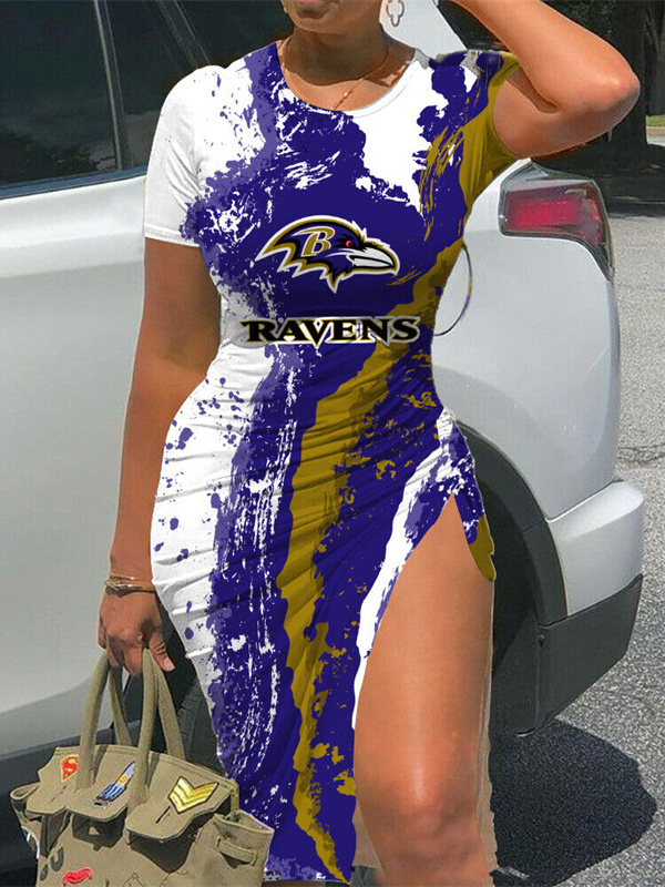 Baltimore Ravens Women's Slit Bodycon Dress