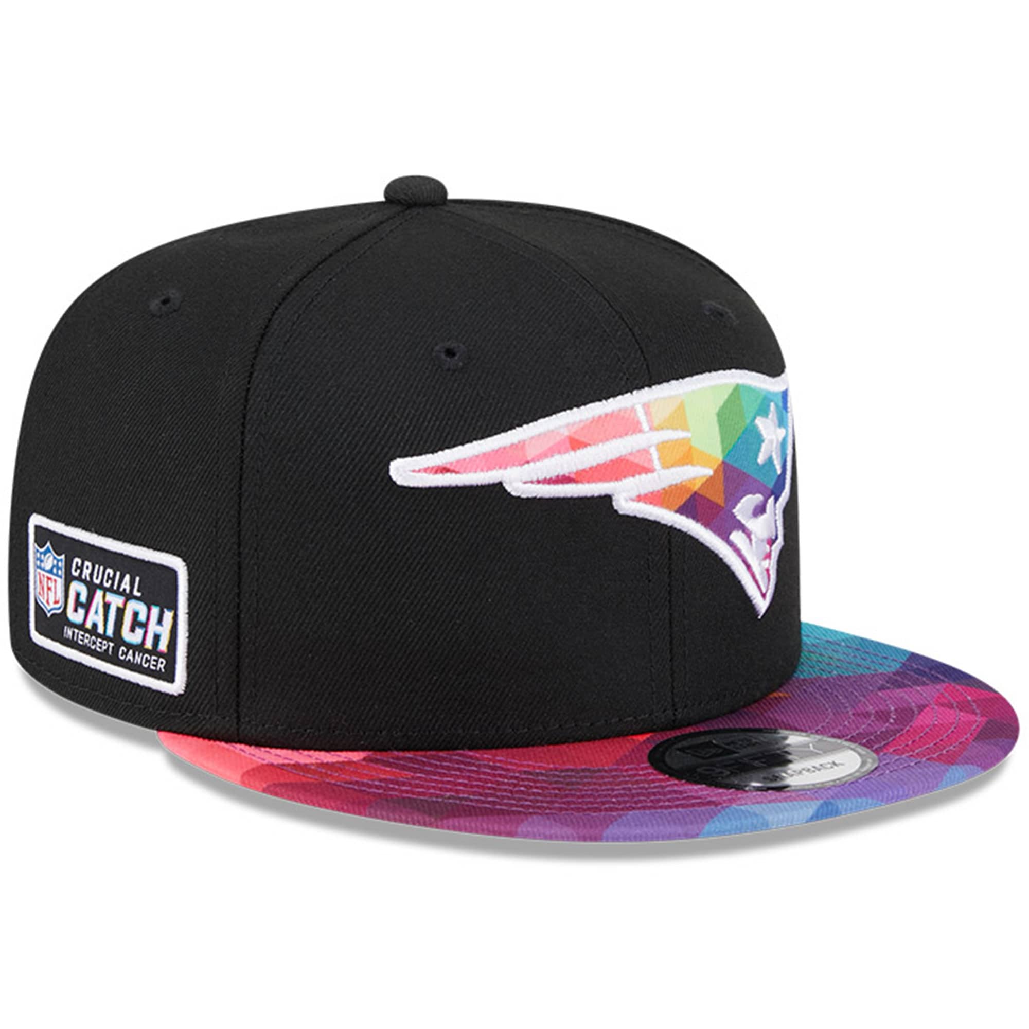 New England Patriots Men's Black 2023 Crucial Catch 9FIFTY Snapback Hat