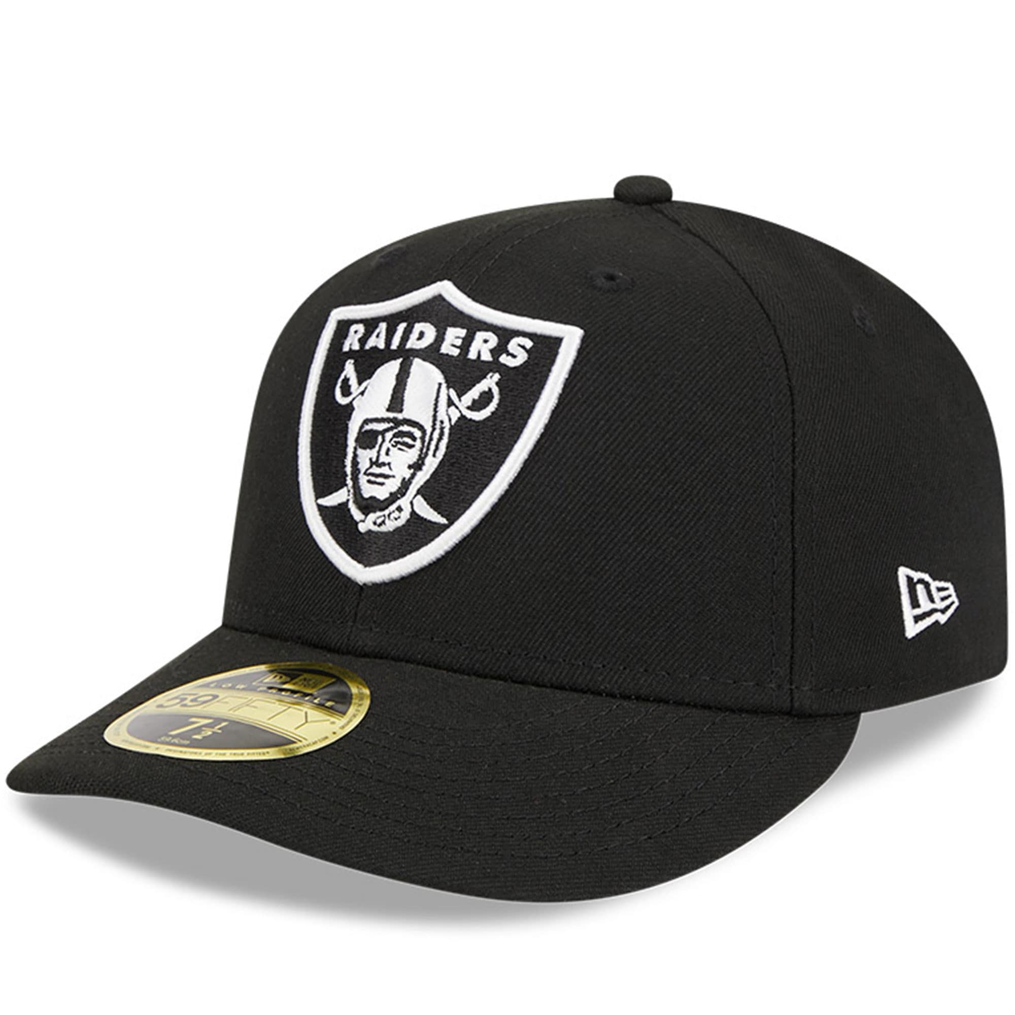 Las Vegas Raiders Men's Black 2023 Crucial Catch Low Profile 59FIFTY Fitted Hat