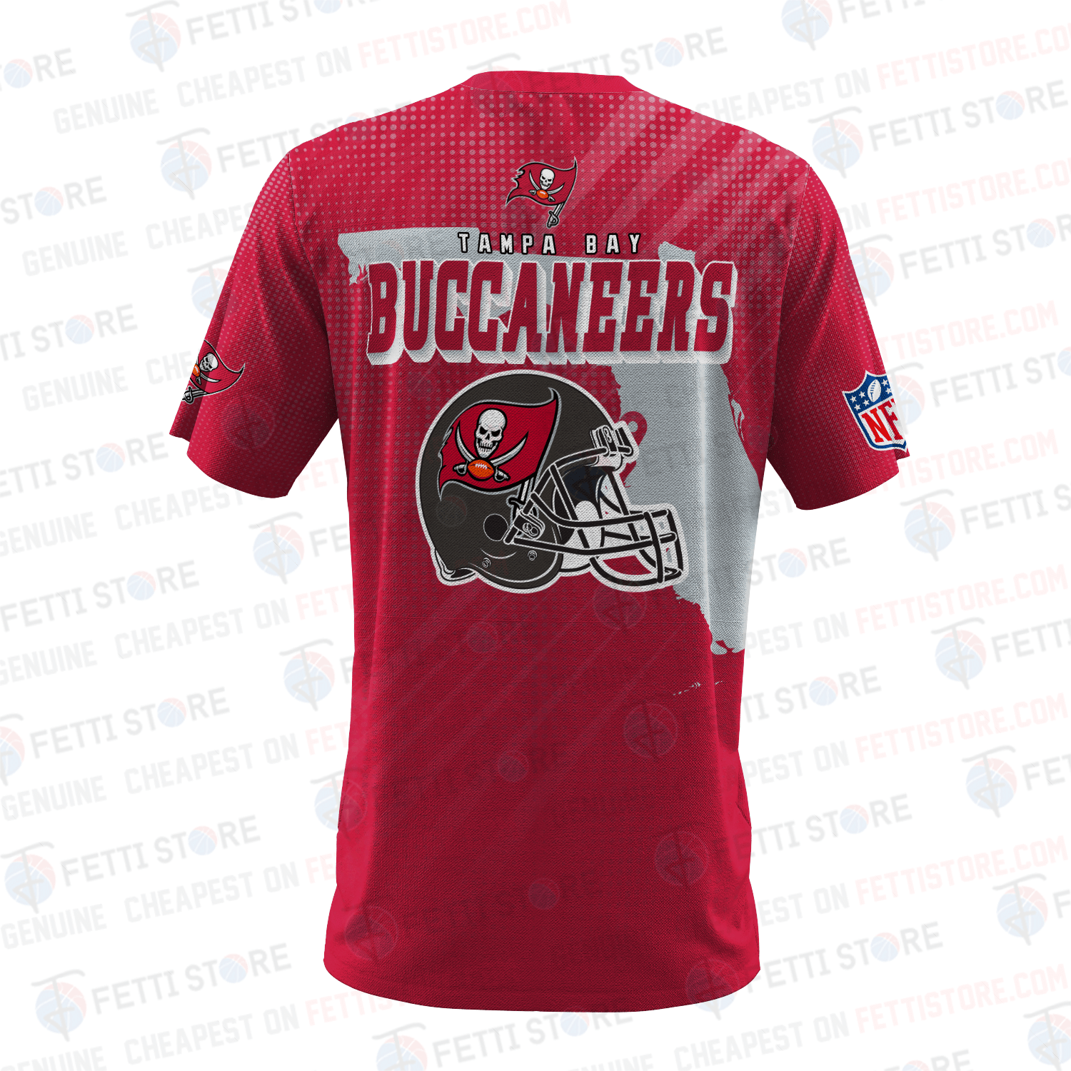 Tampa Bay Buccaneers American Football Pattern 3D T-Shirt