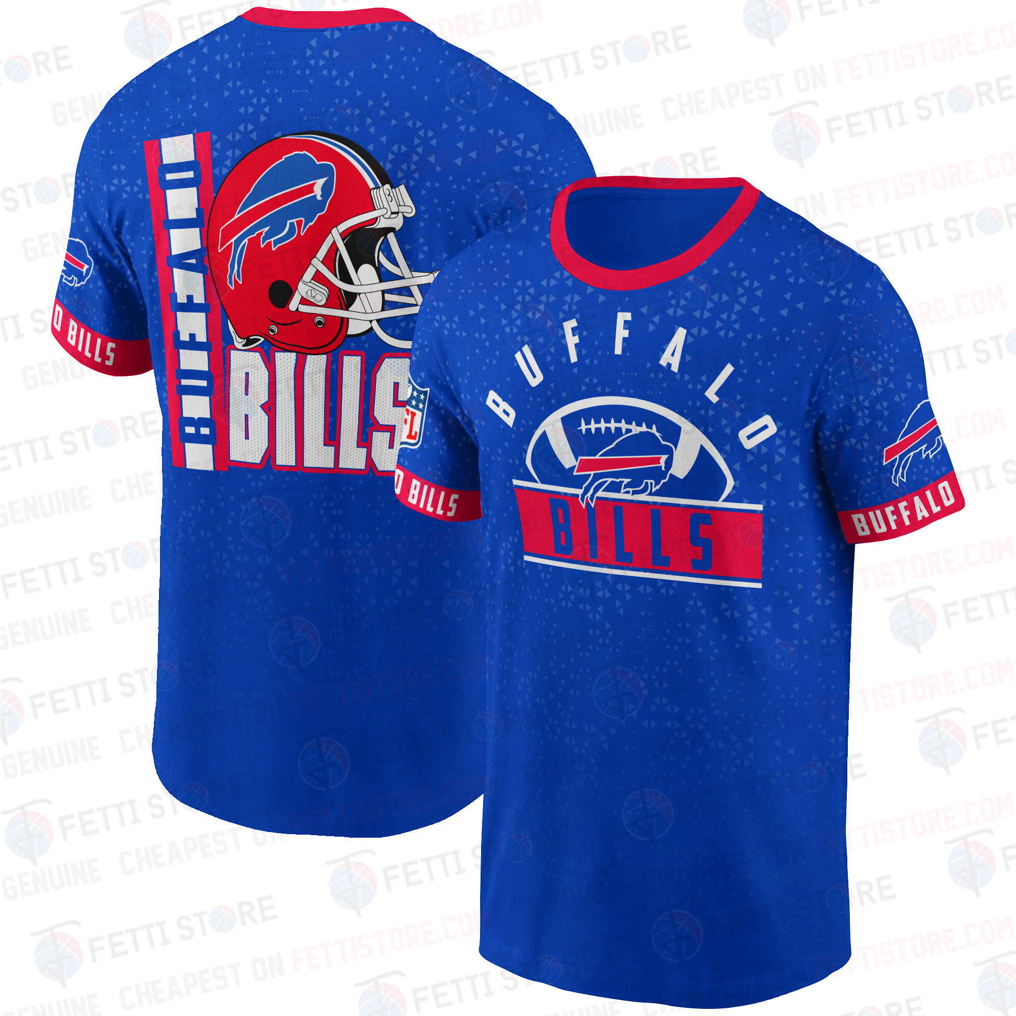 Buffalo Bills American Football Leauge Pattern 3D T-Shirt SH1