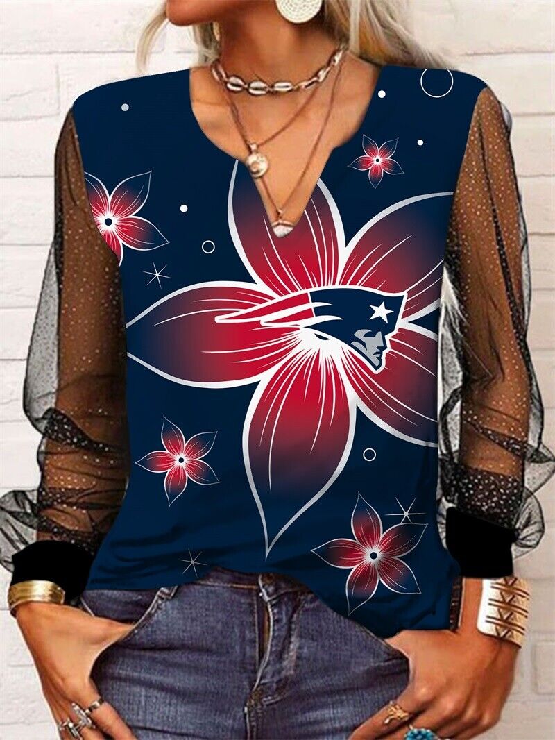 Long Sleeve V-neck Lace Shirt