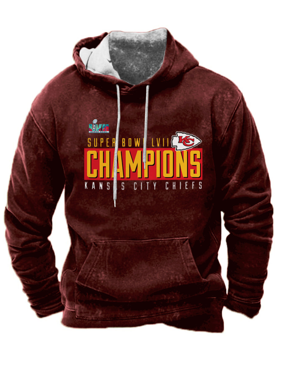 Kansas City Chiefs Men's Vintage Hooded Sweatshirt