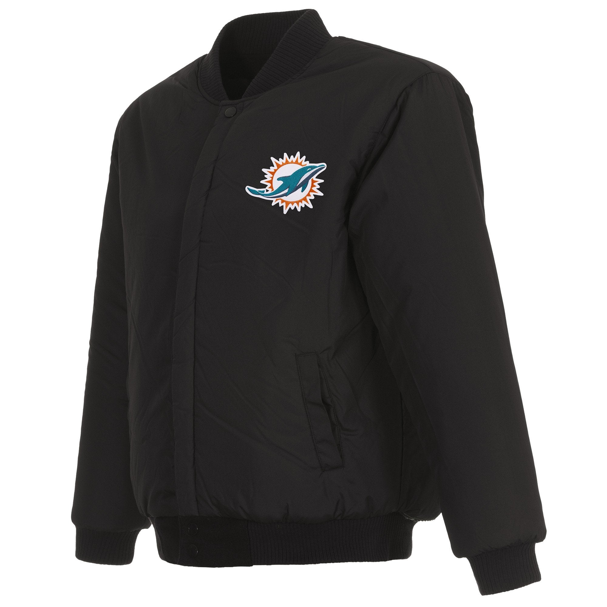 MIAMI DOLPHINS REVERSIBLE WOOL JACKET - BLACK